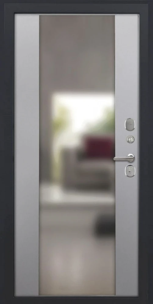 Входная дверь ДвериПРО L Термо Алиса (16мм, ПВХ софт грей, зеркало) DPRO197905 внутренняя сторона