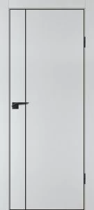 Межкомнатная дверь P-21  черный молдинг PET,  кромка ABS черная c 4-х ст. Сапфир матовый