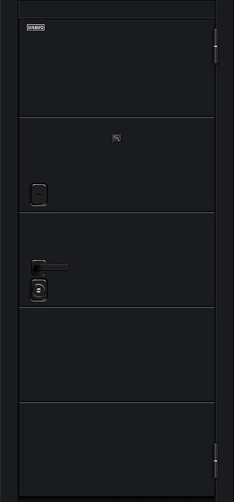 Входная дверь Прайд Total Black/Snow Melinga BR5305 внешняя сторона