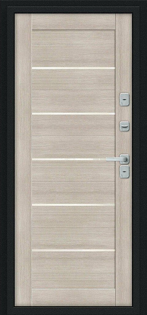 Входная дверь Thermo Техно Декор Букле черное/Cappuccino Veralinga BR4483 внутренняя сторона